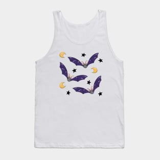 Cute bats with moons and stars Tank Top